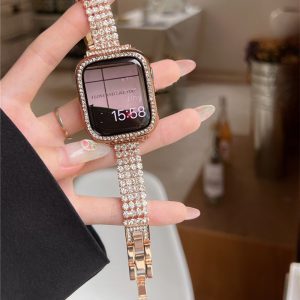 シルバーキラキラアップルウォッチカバーステンレスベルトバンドAppleWatch