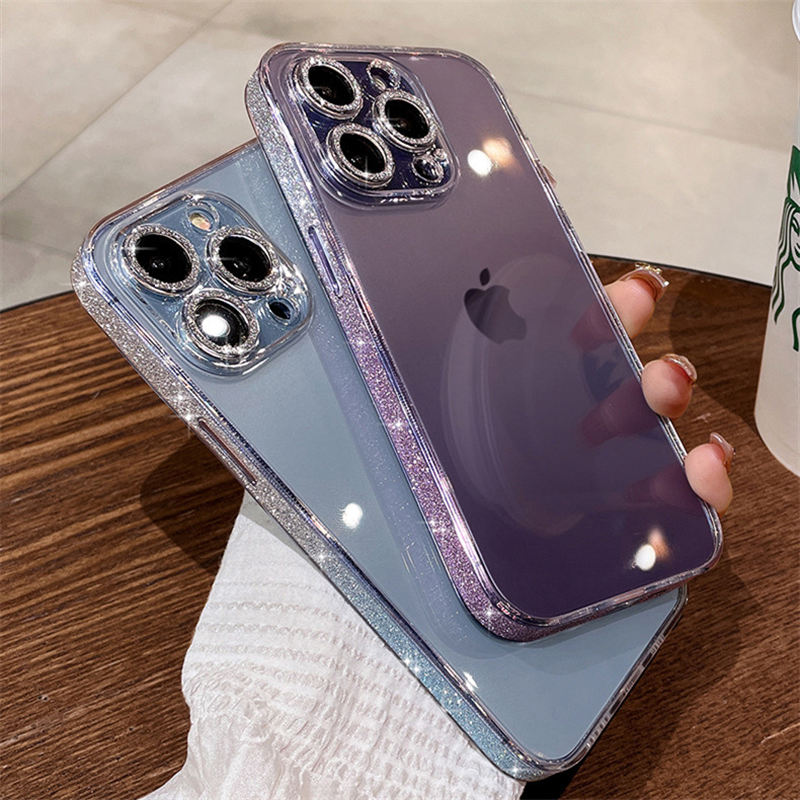 iphone14proケース キラキラ iphone15/15pro 透明ケース iphoneクリアケース 黄ばまない スマホケース ガラス